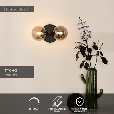 Lucide TYCHO - Wandlamp - 2xG9 - Zwart